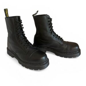 Dr. Martens 10934 Black Leather 10 Eye Cap Toe Combat Boots Mens 10 Womens 11